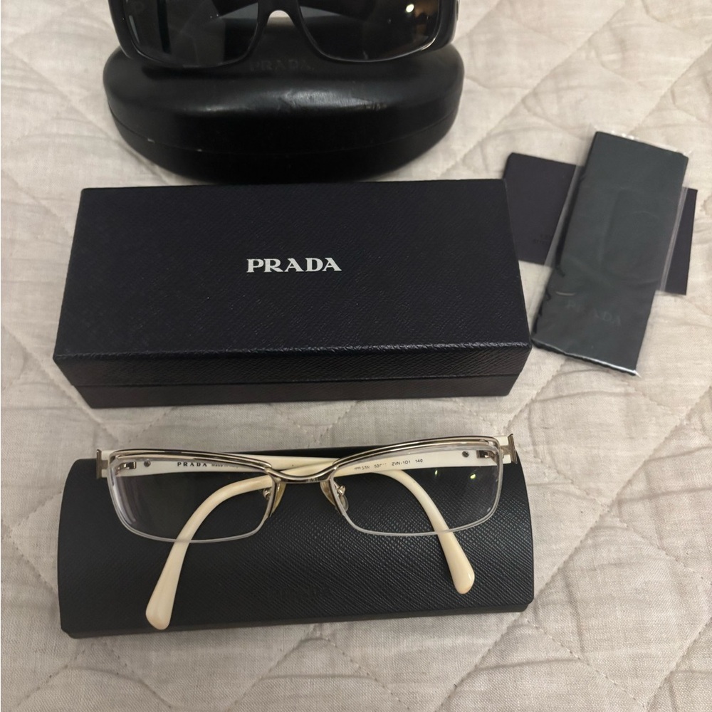 Two pairs of Prada PRESCRIPTION Sunglasses and Eyeglasses with Cases